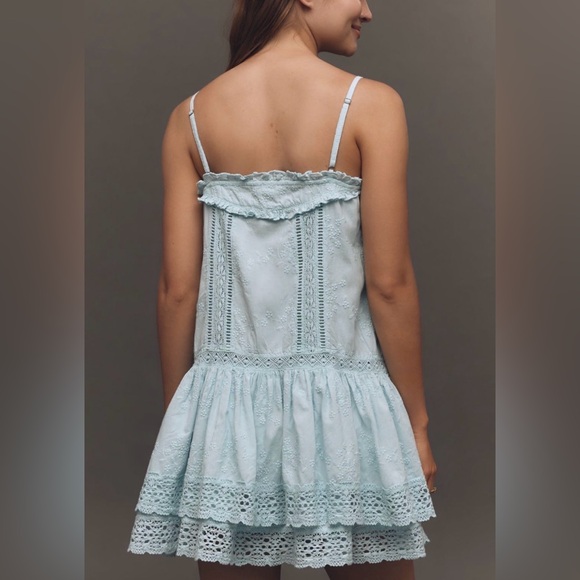 Anthropologie Pilcro Square-Neck Lace Swing Mini Dress, Size M - Picture 6 of 15